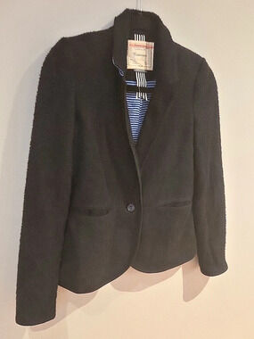 Anthropologie Cartonnier Blazer in Black & Blue Size 4 Like New